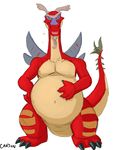  3_toes 4_fingers beard belly big_belly canson chubby claws dragon facial_hair goatee horn legend_of_zelda long_neck male navel nipples open_mouth overweight plain_background scalie solo standing teeth the_legend_of_zelda valoo video_games white_background wind_waker wings 