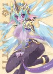  :o armor background_text beige_background blue_wings blush breasts claws fang fins fur green_hair head_fins hellice_frost_demon_(p&amp;d) horns ice ice_wings large_breasts looking_at_viewer monster_girl nipples parted_lips paws purple_eyes purple_skin puzzle_&amp;_dragons scales shoulder_pads simple_background solo tail tsurusaki_takahiro wings 