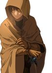  bad_id bad_pixiv_id brown_eyes brown_hair cloak elona gloves hair_over_one_eye harusame_(rueken) hood hooded_cloak leather leather_gloves sword weapon whom_dwell_in_vanity_(elona) 