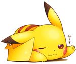  feral japanese_text nintendo one_eye_closed pikachu pok&#233;mon pok&eacute;mon pokemon smile solo text translated translation_request tsu_ji video_games 