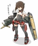  bike_shorts blush bow_(weapon) brown_eyes brown_hair crossbow flat_chest headband headgear kantai_collection karukan_(monjya) looking_at_viewer open_mouth pleated_skirt short_hair skirt solo taihou_(kantai_collection) thighhighs translation_request weapon 