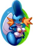  breasts chubby elpatrixf female mudkip nintendo nipples nude orange_nipples pok&#233;mon pok&eacute;mon pussy smile solo video_games wide_hips 