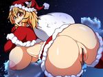  1girl anus areolae ass bag breasts censored female hat highres huge_ass huge_breasts large_clitoris nipples open_mouth orange_hair pussy regls santa_hat shiny shiny_skin short_hair smile 