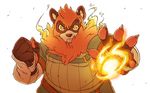  chubby clothing fire gazpacho looking_at_viewer male orangetavi plain_background solo tanuki white_background 