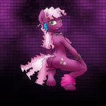  anthro anthrofied blush bracelet breasts butt cheerilee_(mlp) colored crouching cutie_mark equine female friendship_is_magic fur hair half-closed_eyes horse jewelry leg_warmer legwear long_hair looking_at_viewer mammal muh-arts my_little_pony pony poprocks purple_fur side_boob sketch solo 