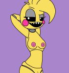  animatronic avian breasts female five_nights_at_freddy&#039;s five_nights_at_freddy&#039;s_2 g4s half-closed_eyes hi_res looking_at_viewer machine nipples open_mouth pink_nipples pussy robot sharp_teeth simple_background solo teeth toy_chica_(fnaf) video_games 