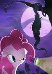  blue_eyes duo equine female feral flashlight flutterbat_(mlp) fluttershy_(mlp) friendship_is_magic fur hair horse long_hair looking_at_viewer mammal moon my_little_pony night outside pegasus pink_fur pink_hair pinkie_pie_(mlp) pony upside_down valinhya wings yellow_fur 