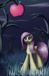  bat_pony cutie_mark drooling equine fangs female feral flutterbat_(mlp) fluttershy_(mlp) forest friendship_is_magic fruit fur grass green_eyes grennadder hair horse long_hair mammal my_little_pony night open_mouth outside pegasus pink_hair pony saliva sky solo standing teeth tongue transformation tree wings yellow_fur 