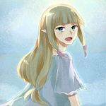  blonde_hair blue_eyes erinan long_hair looking_back pointy_ears princess_zelda smile solo the_legend_of_zelda the_legend_of_zelda:_skyward_sword 