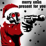  1boy christmas english gloves gun hat hunk pixiv_manga_sample resident_evil santa_costume santa_hat snow solo weapon 