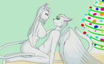  angel breasts cat cowgirl_position cute drawing duo feline female green_eyes gtoyaannno hair happy love male mammal mericella milkon nude on_top paws penetration sex she sitting straddle straddling straight tasteful white_hair 