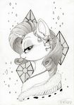  equine flower friendship_is_magic gem horn horse mammal my_little_pony necklace pearls pony rarity_(mlp) smile solo traditional_media unicorn 