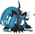  alpha_channel animal_ears blue_hair cat_ears changeling claws crown equine fangs female feral friendship_is_magic green_eyes hair horn long_hair looking_at_viewer mammal my_little_pony plain_background qcryzzy queen_chrysalis_(mlp) smile solo transparent_background winged_unicorn wings 