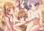  aida_mana bath bathtub blue_eyes blue_hair blush breasts brown_eyes brown_hair dokidoki!_precure group hishikawa_rikka inoshishi kenzaki_makoto long_hair madoka_aguri nude pink_eyes pink_hair precure purple_eyes purple_hair yotsuba_alice 