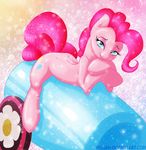  bubble bubbles cannon equine female feral friendship_is_magic fur gradient_background hair hi_res horse kelisah looking_at_viewer mammal my_little_pony pink_fur pink_hair pinkie_pie_(mlp) pony seductive sparkle 