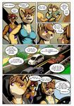  brother brown_hair brown_nose canine car clothing comic false_start female green_eyes hair hyena kaili_henderson lani leon_henderson male mammal purple_eyes purple_nose red_hair sibling sister text 