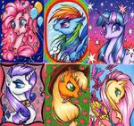  applejack_(mlp) arthropod balloon blonde_hair blue_eyes butterfly cowboy_hat dead-kittens3 equine female fluttershy_(mlp) friendship_is_magic green_eyes hair hat horn horse insect mammal multi-colored_hair my_little_pony pegasus piercing pink_hair pony purple_eyes purple_hair rainbow_dash_(mlp) rainbow_hair rarity_(mlp) twilight_sparkle_(mlp) unicorn wheat winged_unicorn wings 