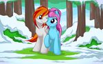  equine female feral horse male mammal my_little_pony mysticalpha original_character outside pegasus pony snow wings 
