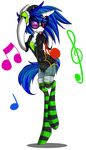  alpha_channel anthro anthrofied blue_hair breasts cleavage clothed clothing equine eyewear female friendship_is_magic glasses hair headphones horn horse looking_at_viewer mammal musical_note my_little_pony one_eye_closed piercing plain_background pony red_eyes socks squigybutt sunglasses tongue tongue_out transparent_background two_tone_hair unicorn vinyl_scratch_(mlp) wink 