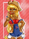  apple applejack_(mlp) female friendship_is_magic fruit hair human humanized jenovasilver long_hair mammal my_little_pony solo suggestive tan tan_line 