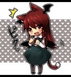  animal_ears cat_ears chibi head_wings koakuma long_hair lowres neota pantyhose solo tail tears touhou wings 