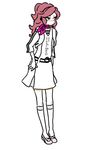  ayabe_kihachirou fashion headset kneehighs lowres male_focus mallow_(artist) otoko_no_ko pink_hair ponytail rakudai_ninja_rantarou scarf socks solo 