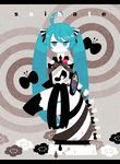  bad_id bad_pixiv_id bug butterfly flower formal gift gozen4ji green_eyes green_hair hatsune_miku insect long_hair saihate_(vocaloid) sitting solo twintails very_long_hair vocaloid zebra 