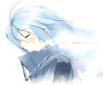  aburidashi_zakuro blue_hair blush breath closed_eyes engrish long_hair profile ranguage solo suguri suguri_(character) 