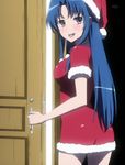  blue_hair highres kawashima_ami santa_costume screencap solo toradora! 