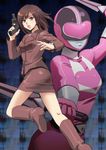  blazer boots brown_eyes brown_hair cadet_yuuri gun heart helmet izumi_rion jacket miniskirt mirai_sentai_timeranger pencil_skirt power_armor sentai short_hair skirt super_sentai time_pink weapon 