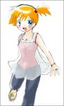  alternate_costume artist_request blue_eyes blush bracelet hair_ornament hairpin jewelry kasumi_(pokemon) necklace open_mouth orange_hair pokemon ring see-through side_ponytail simple_background solo white_background 