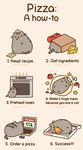  ambiguous_gender animated baking cat computer cooking cub cute eating edit english_text feline food fur grey_fur laptop mammal pizza pusheen pusheen_corp simple_background text young 