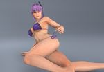  1girl 3d ayane ayane_(doa) bikini breasts dead_or_alive dizzy_xd highres large_breasts purple_hair red_eyes short_hair swimsuit tecmo 