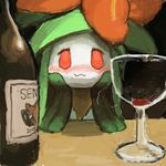  beverage blush bronzecatworld drunk female first_person_view head_in_hands lilligant looking_at_viewer nintendo pok&#233;mon pok&eacute;mon red_eyes unknown_artist video_games wine 