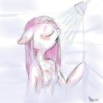  anthrofied breasts equine eyes_closed female friendship_is_magic hair hannahugs horse mammal my_little_pony pinkamena_(mlp) pinkie_pie_(mlp) shower solo wet_hair 