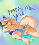  anthro beverage canine champagne dog drunk eyes_closed female mammal nude pomeranian pussy rika rika_(character) solo yea_years 