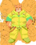  black_nose blush chest_tuft chubby clothing eyebrows fur green_eyes hair kemono male shoes sketch solo tiluta tuft 
