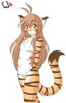  bigm blush breasts brown_hair chest_tuft feline female flora_(twokinds) fur hair long_hair looking_at_viewer mammal navel nipples nude orange_fur small_breasts solo standing stripes tiger tom_fischbach tuft twokinds white_belly yellow_eyes 