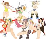  6+girls angry anus arched_back areolae arm_support arm_up armpits arms_up artist_request ashelia_b'nargin_dalmasca ass back bandanna bangs bare_shoulders belt bikini bikini_pull bikini_top black_eyes black_hair black_legwear blonde_hair blue_eyes blue_gloves boots bottomless braid breastless_clothes breasts breasts_outside brown_hair cleavage cleft_of_venus clenched_hands collarbone ears elbow_gloves embarrassed enix erect_nipples female fighting fighting_stance final_fantasy final_fantasy_vii final_fantasy_viii final_fantasy_x final_fantasy_x-2 final_fantasy_xii final_fantasy_xiii fingerless_gloves fishnet_gloves fishnets flat_chest foreshortening gloves green_eyes hair_between_eyes highres hips holding impossible_clothes impossible_shirt knee_boots knees large_areolae large_breasts leg_lift leg_up legs lightning_farron long_hair looking_at_viewer looking_back midriff mosukko mound_of_venus multiple_girls navel nippleless_clothes nipples no_bra no_panties nude nunchaku open_clothes open_hand open_mouth orange_gloves outstretched_arm pink_hair pussy red_gloves rikku scarf selphie_tilmitt serious shirt shirt_pull shoes short_hair shuriken sideboob simple_background single_elbow_glove small_breasts spread_legs square_enix squatting standing standing_on_one_leg star suspenders sweat swimsuit teeth thighhighs thighs tifa_lockhart topless uncensored weapon white_background white_shirt wide_hips yellow_bikini yuffie_kisaragi 