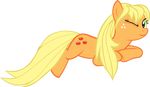  absurd_res alpha_channel applejack_(mlp) blonde_hair cutie_mark equine female feral friendship_is_magic green_eyes hair hi_res horse lying mammal my_little_pony one_eye_closed plain_background pony solo transparent_background up1ter wink 