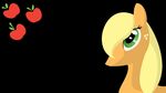  absurd_res applejack_(mlp) black_background blonde_hair cutie_mark equine female feral friendship_is_magic green_eyes hair hi_res horse mammal my_little_pony plain_background pony solo up1ter 