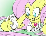  crazy_eyes desperate equine female fluttershy_(mlp) forced friendship_is_magic fur hair horse lagomorph mammal my_little_pony otakuofgallifrey pegasus pink_bow pink_hair pony rabbit sweat white_fur wings yellow_fur 