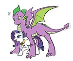  dragon equine female fire_ruby friendship_is_magic fur hair horn horse kilala97 mammal my_little_pony original_character plain_background pony purple_hair rarity_(mlp) sketch smile spike_(mlp) unicorn wings 