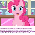  blue_eyes bsting english_text equine female feral friendship_is_magic fur hair horse mammal my_little_pony pink_fur pink_hair pinkie_pie_(mlp) pony smile solo text 