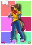  albinoart anthro blue_eyes bon bone canine dog fur gumshoes invalid_tag jeans looking_at_viewer male mammal red_savarin red_shawl scar simple_background solatorobo solo 