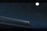 bad_id bad_pixiv_id blurry depth_of_field east_asian_architecture full_moon ghostly_field_club letterboxed moon no_humans rooftop star_(sky) tokoroten_(hmmuk) touhou 