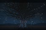  bad_pixiv_id branch ghostly_field_club letterboxed night no_humans rope saigyou_ayakashi scenery shimenawa star_(sky) tokoroten_(hmmuk) touhou tree 