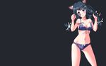  animal_ears black_hair bra catgirl glasses hanekawa_tsubasa kaze_makase long_hair monogatari_(series) panties purple_eyes underwear 