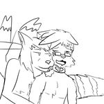  anthro canine duo folf fox gay hybrid licking male mammal red_panda shugowah_(character) tongue wagging wolf 