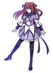  akemi_homura akemi_homura_(cosplay) black_legwear blue_eyes cosplay hair_bobbles hair_ornament mahou_shoujo_madoka_magica momofukki pantyhose red_hair ribbon solo two_side_up umineko_no_naku_koro_ni ushiromiya_ange 